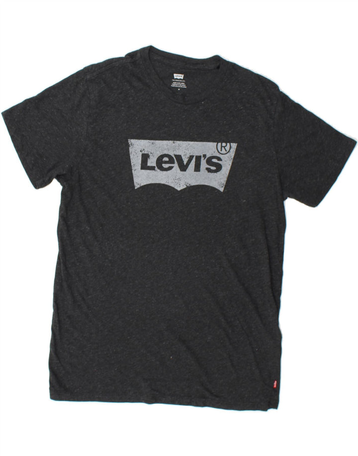 LEVI'S Mens Graphic T-Shirt Top Medium Grey Flecked Cotton Vintage Levi's and Second-Hand Levi's from Messina Hembry 