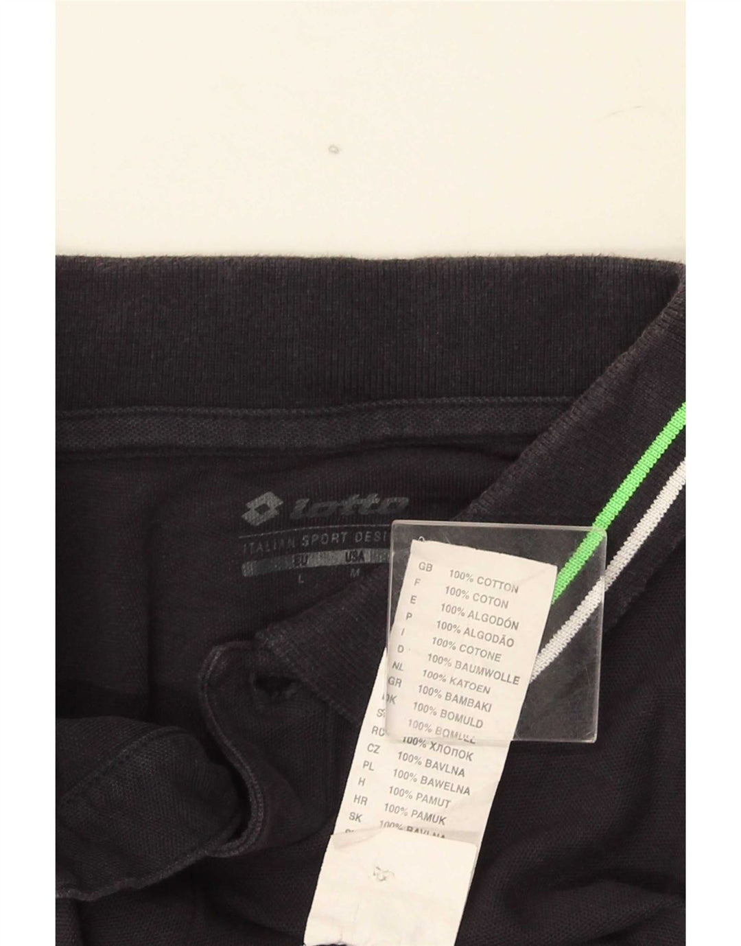 Polo Homme Lotto Coton Rayé Noir Moyen