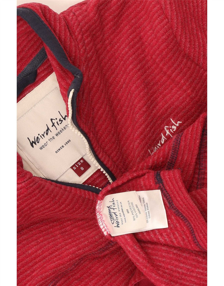 Weird Fish Pull polaire à col zippé pour femme UK 8 Petit Rouge Polyester