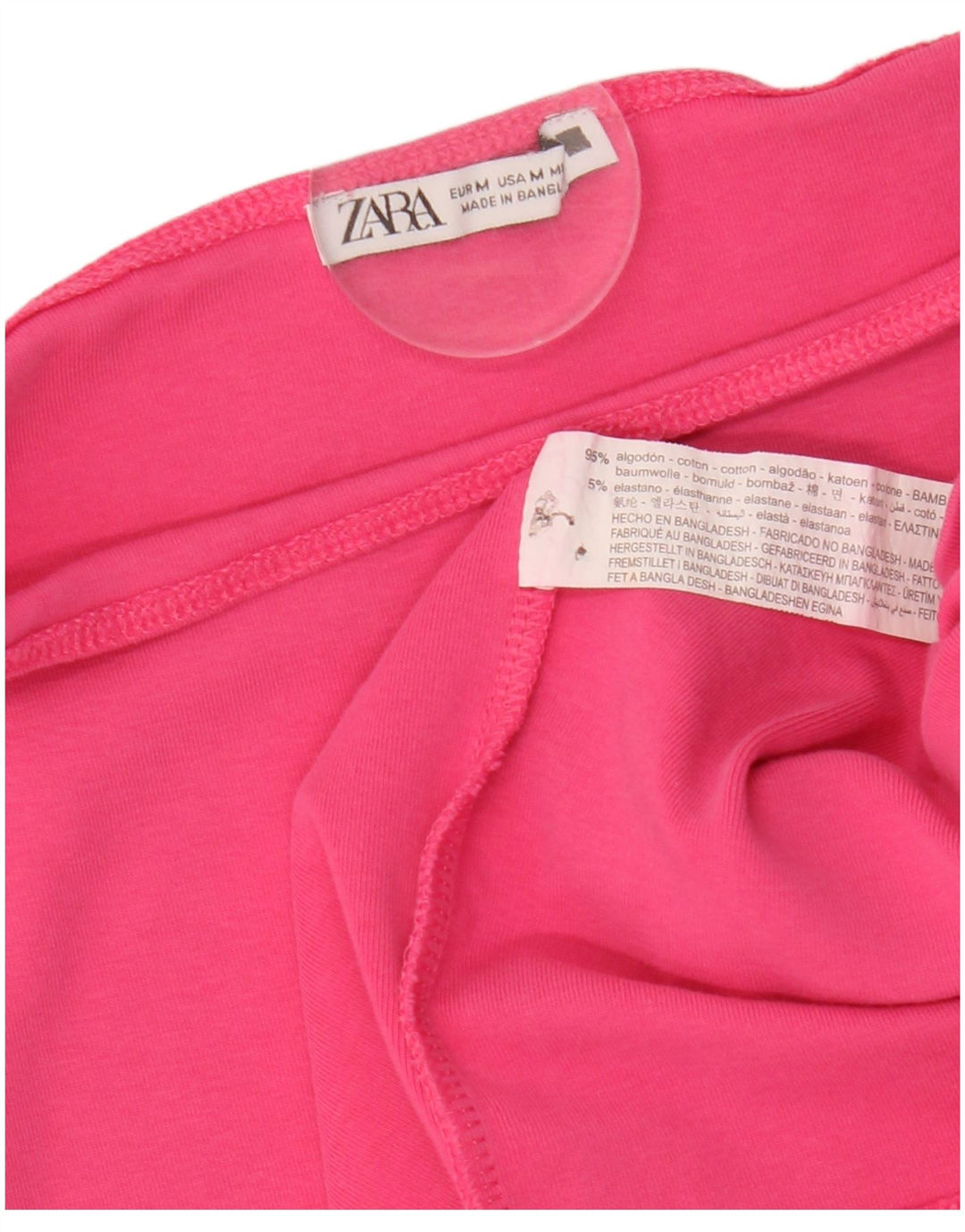 Robe fourreau femme ZARA UK 12 coton rose moyen