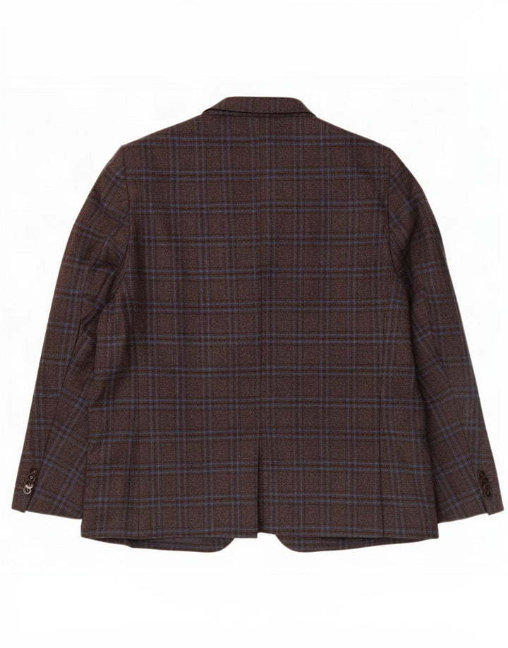 Louis Copeland Veste Blazer 2 Boutons Homme EU 50 Grand Carreau Marron