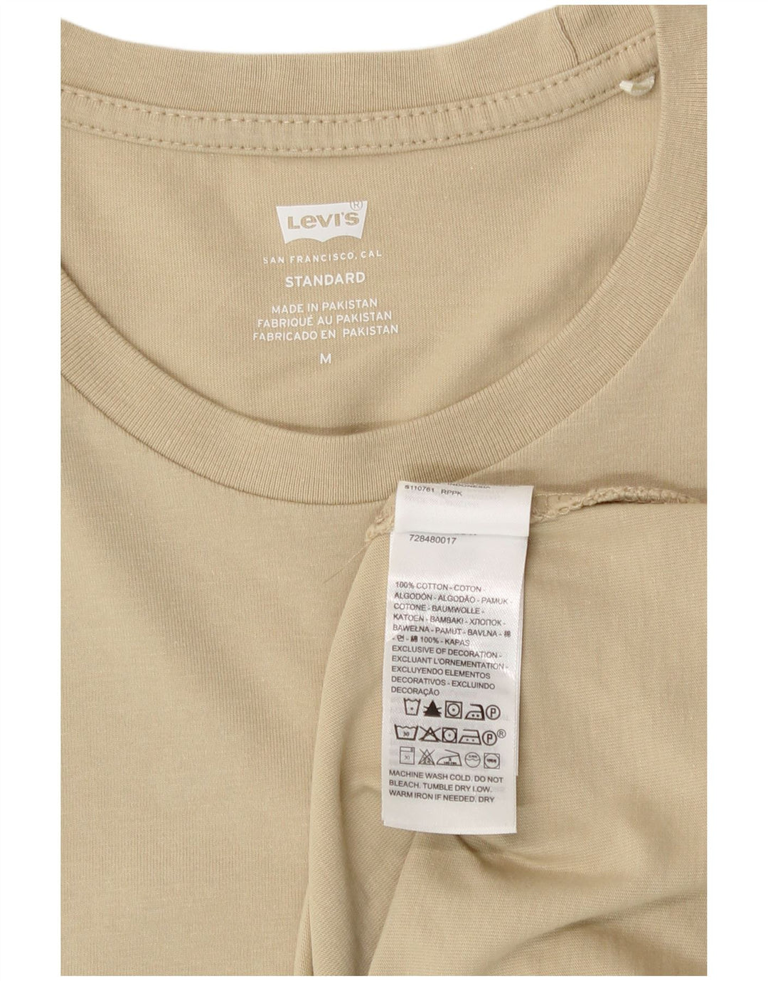 Levi's Top Standard Manches Longues Homme Beige Moyen Coton