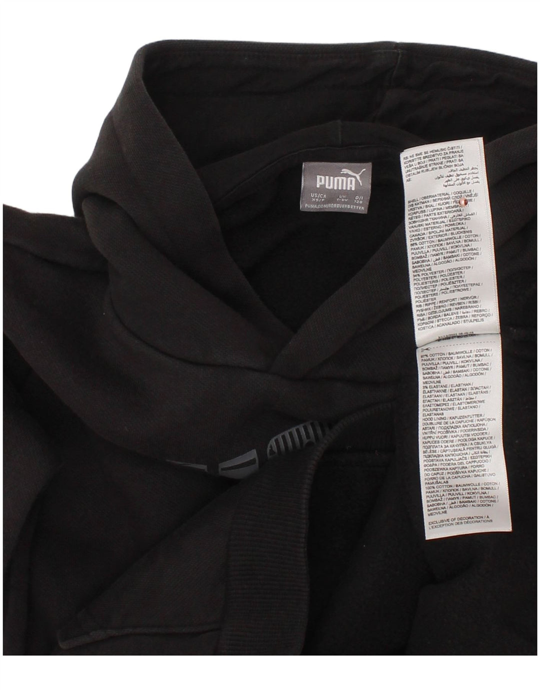 PUMA Pull à capuche graphique pour garçon 7-8 ans Noir Coton