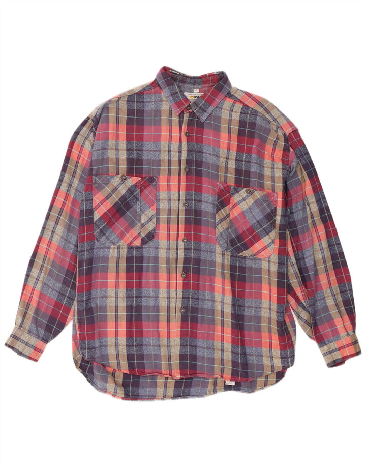POP 84 Chemise Flanelle Homme Grand Carreau Multicolore Coton