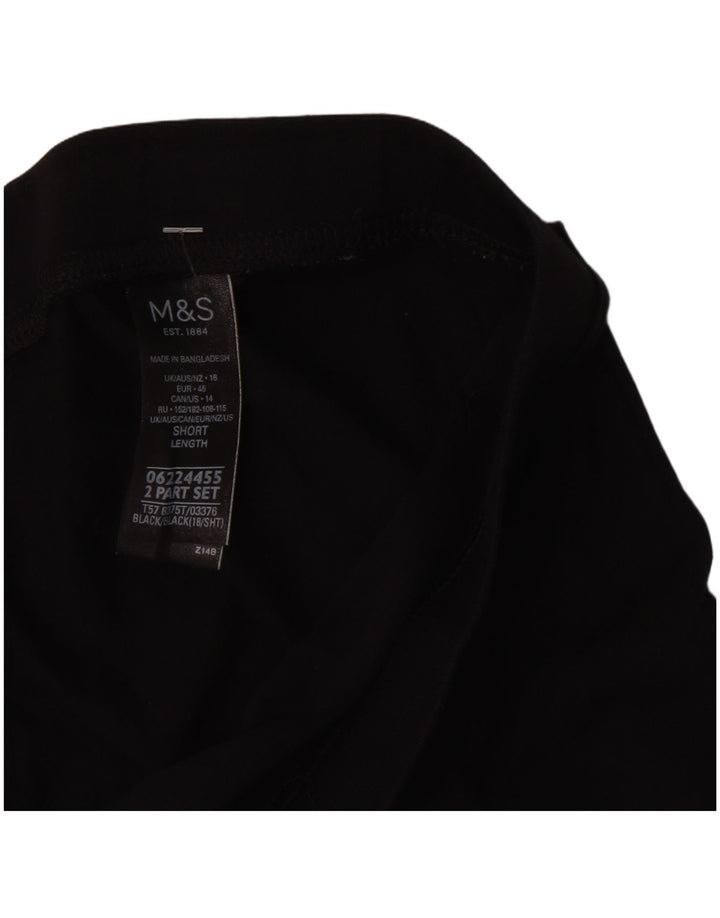 Marks & Spencer Leggings courts pour femme UK 18 XL Noir Coton