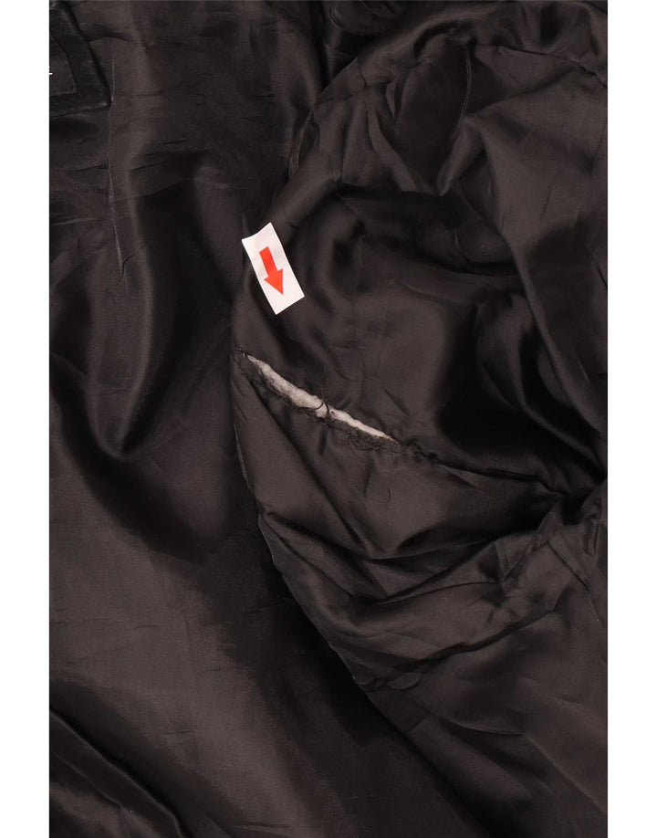 Zarro Veste en cuir à capuche pour femme IT 42 Noir moyen