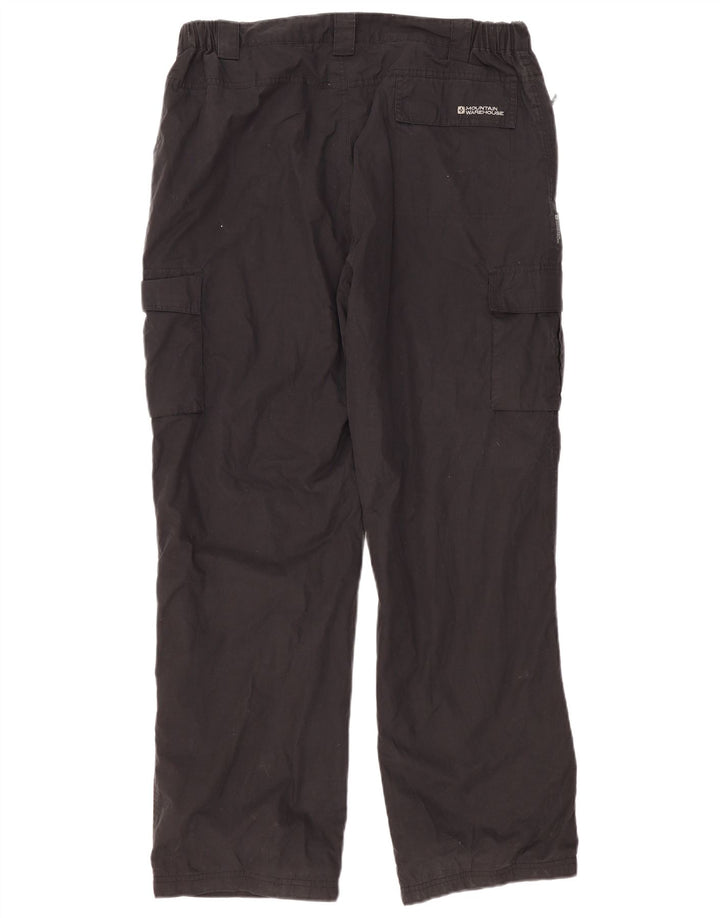 MOUNTAIN WAREHOUSE Mens Straight Cargo Trousers W38 L32 Black Polyester