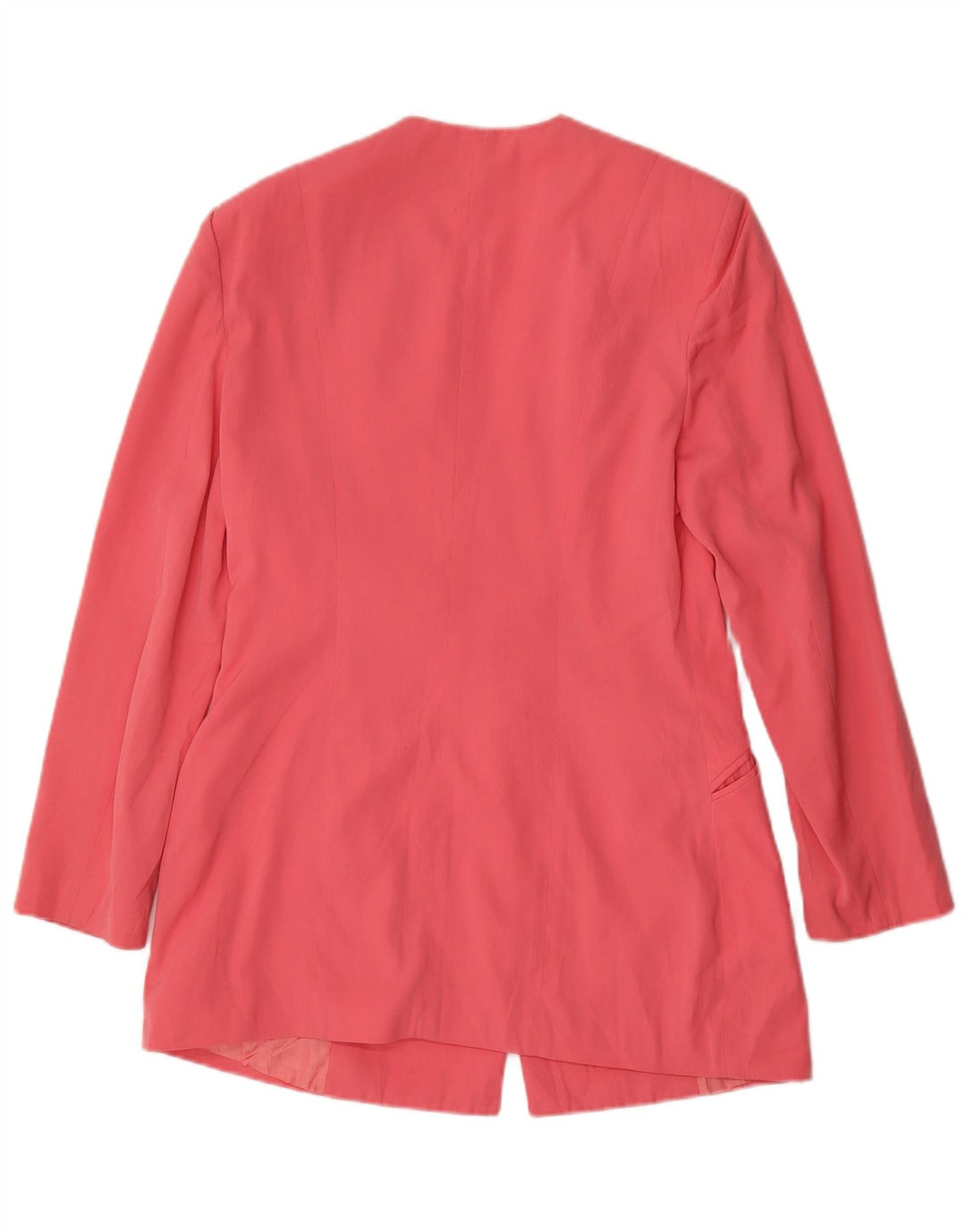 BENETTON Veste Blazer 1 Bouton Femme IT 42 Rose Moyen Polyester
