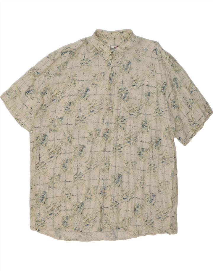 LEONARDO Mens Abstract Pattern Shirt Size 47 2XL Green Hawaiian Vintage Leonardo and Second-Hand Leonardo from Messina Hembry 