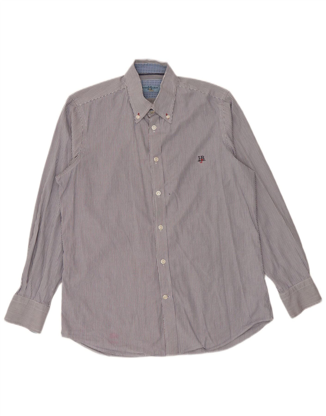 Harmont & Blaine Chemise homme en coton à fines rayures bleues