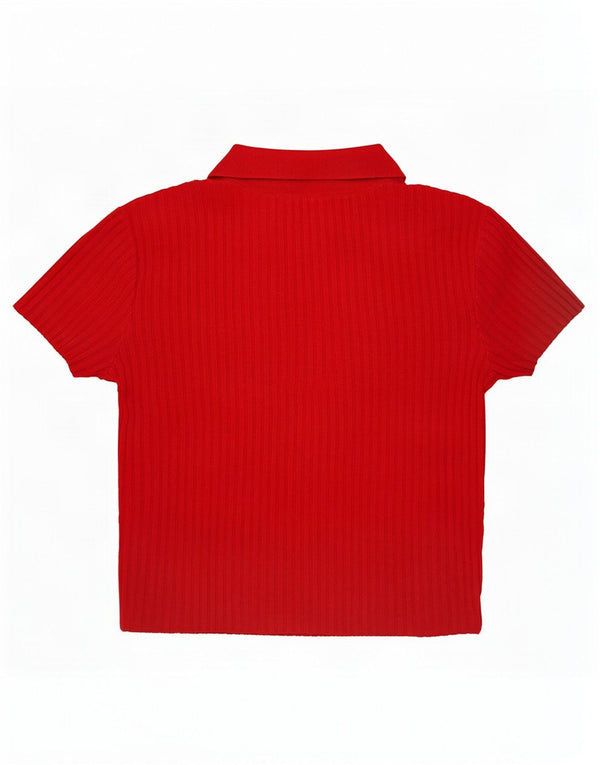 Zara Chemisier à manches courtes pour femme UK 16 Large Rouge Viscose