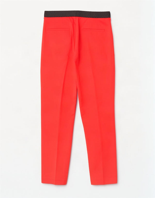 Zara Pantalon court slim pour femme Large W30 L26 Coton color block rouge