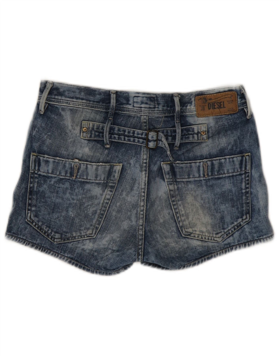 DIESEL Short en jean délavé à l'acide pour femme W25 XS Bleu coton