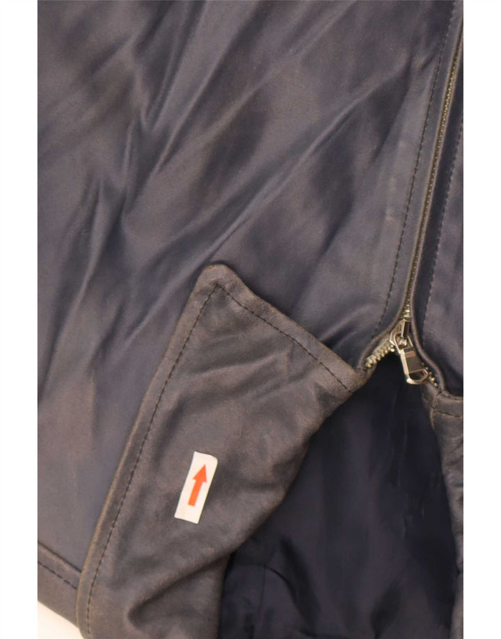 Kiros Veste en Cuir Homme IT 52 XL Bleu Marine
