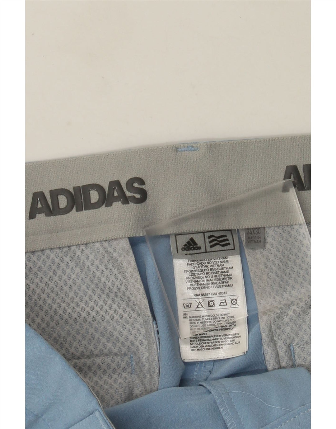 Adidas Pantalon décontracté droit pour homme W34 L30 Bleu Polyester