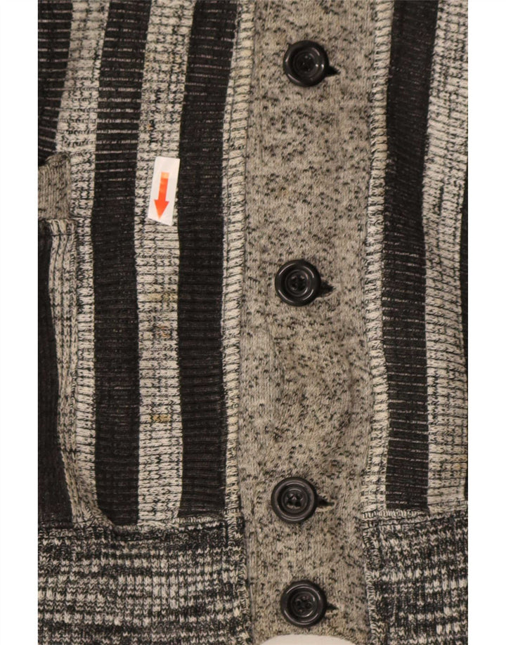 La Squadra Cardigan Homme Pull Large Gris Rayé Coton