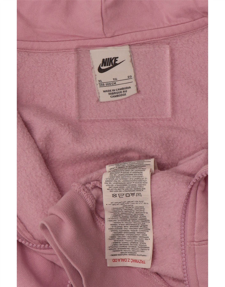 NIKE Pull à capuche surdimensionné avec fermeture éclair pour fille 13-14 ans XL Rose