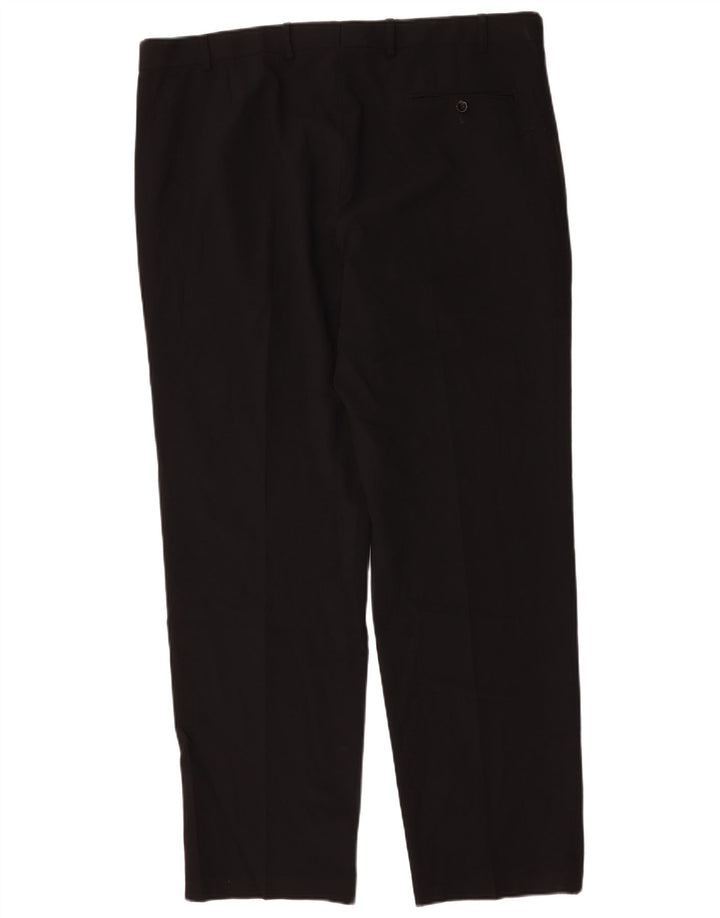 Marks & Spencer Pantalon de costume droit pour homme W42 L33 Noir Polyester