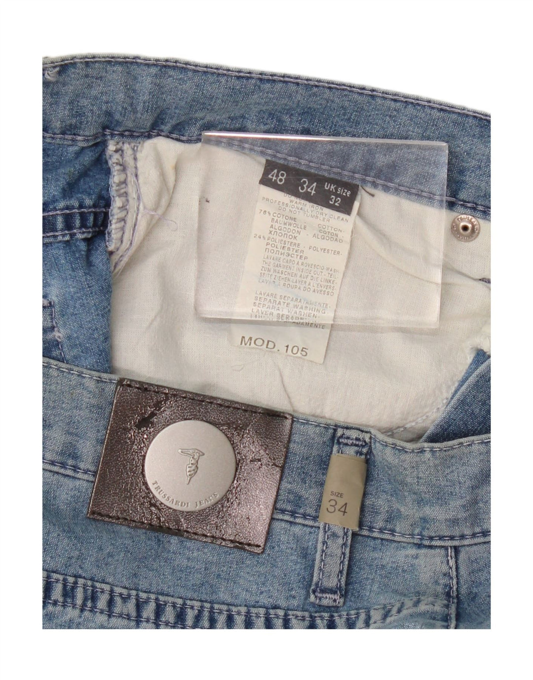 Trussardi Jean Droit W32 L30 Bleu Coton Femme