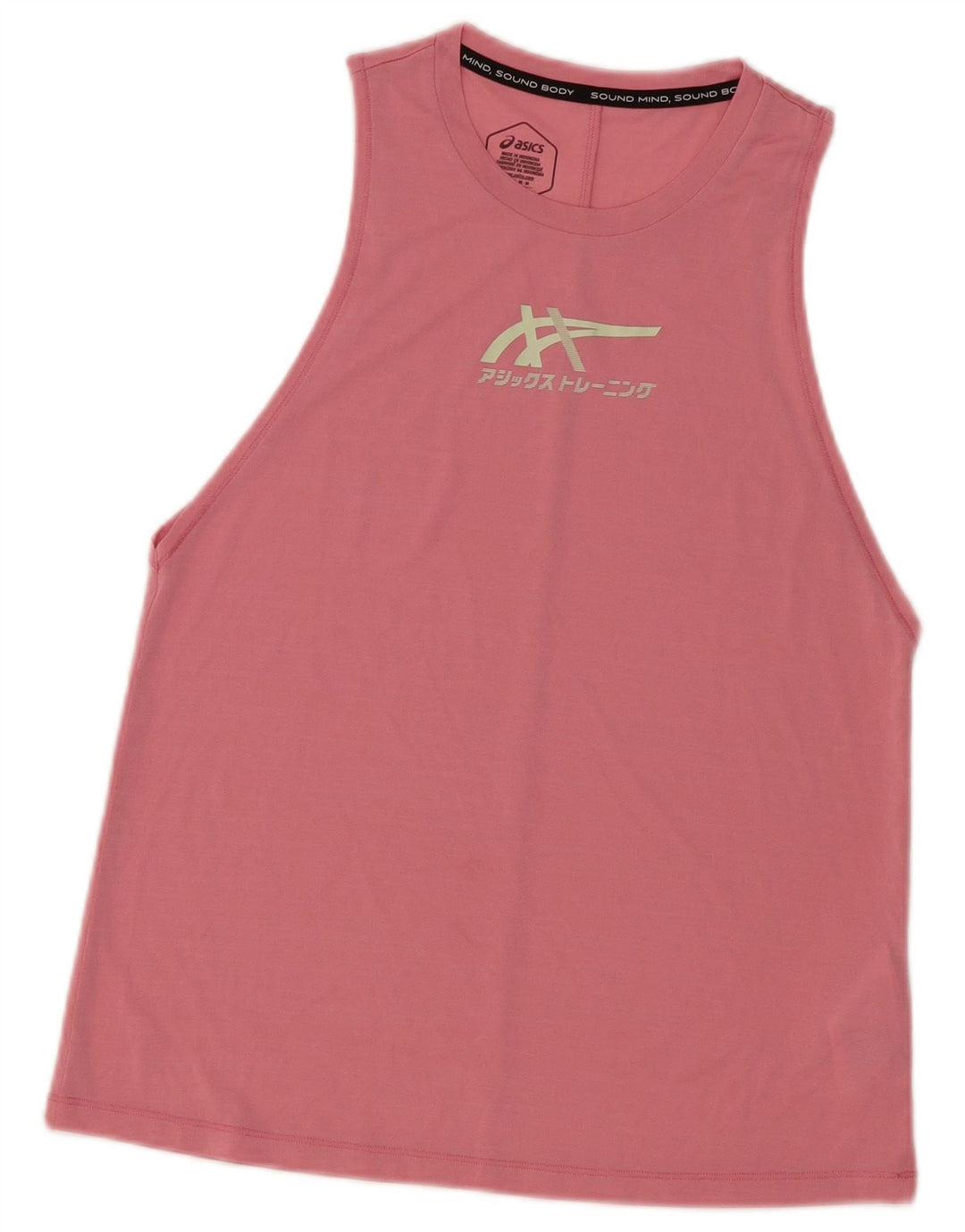 Asics Débardeur Graphique Femme UK 12 Rose Moyen Polyester