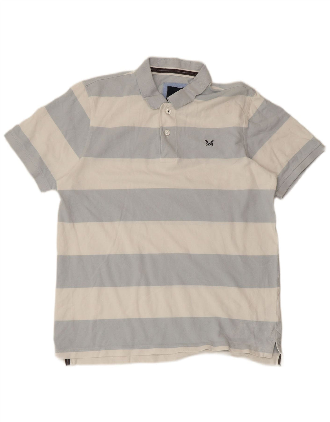 CREW CLOTHING Polo Homme Grand Bleu Rayé Coton