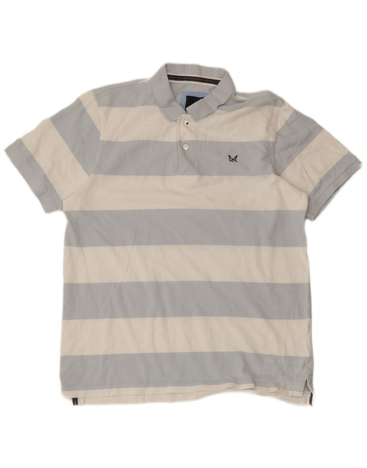 CREW CLOTHING Polo Homme Grand Bleu Rayé Coton