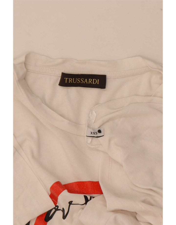 Trussardi T-Shirt Graphique Top 2XS Blanc Homme