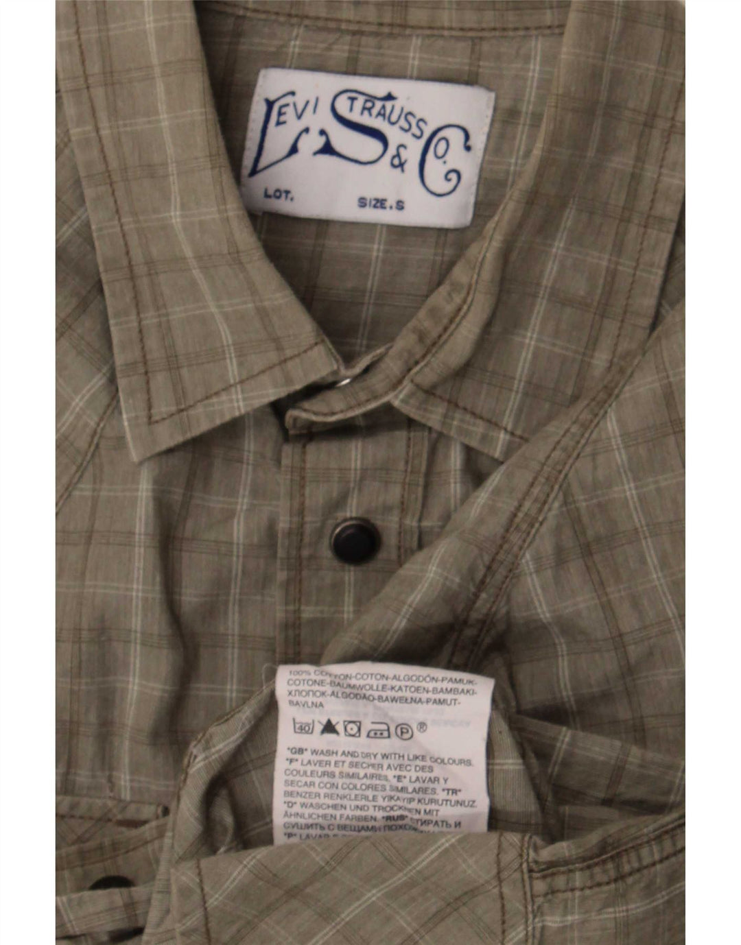 Levi's Chemise Western Homme Petit Carreau Vert Coton