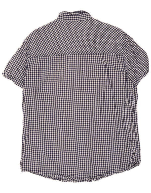 Mountain Warehouse Chemise à manches courtes pour homme XL en coton vichy bleu marine