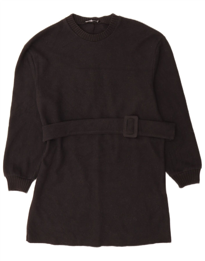 Zara Robe pull à manches longues pour femme UK 10 Petit Noir Polyester