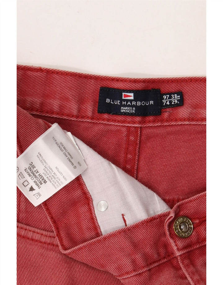 Marks & Spencer Jean Court Bleu Harbor Homme W38 L24 Coton Rouge