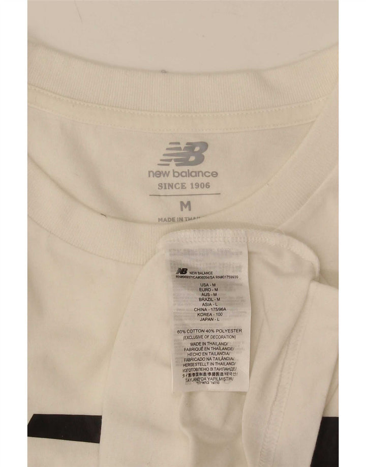 New Balance T-Shirt Graphique Homme Blanc Moyen Coton