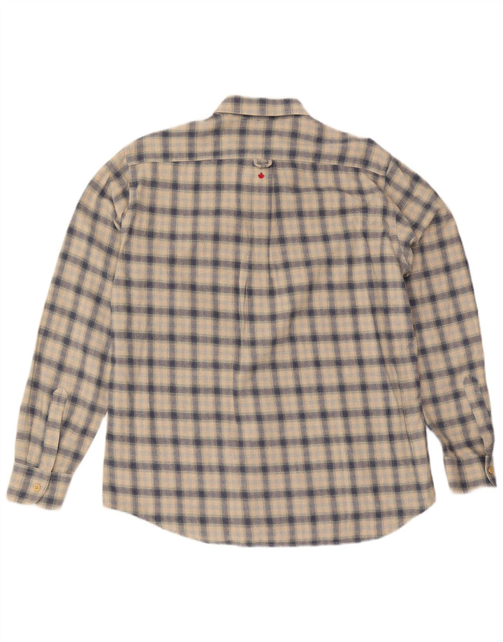 Canadiens Chemise en flanelle pour hommes, grands carreaux beiges