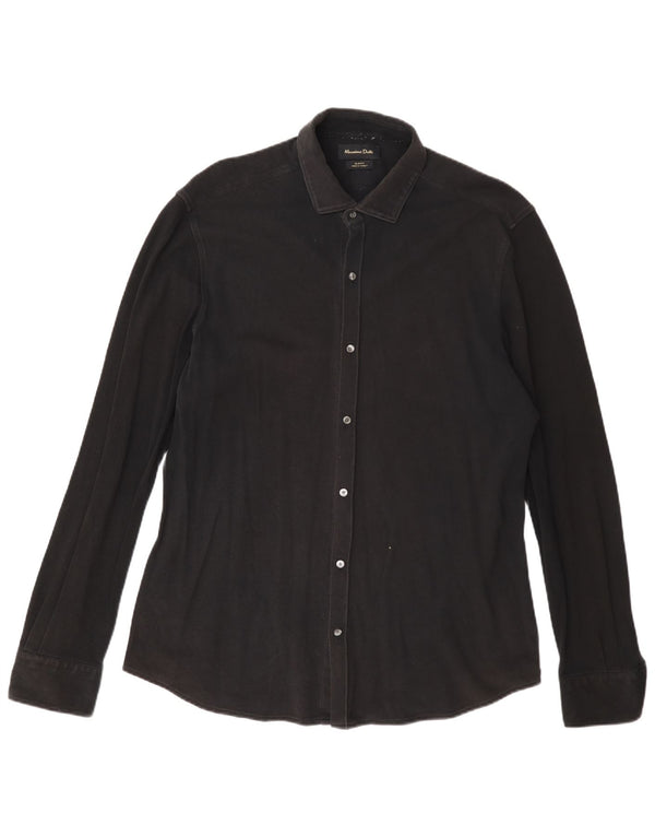 Massimo Dutti Chemise Slim Fit Homme Noir XL