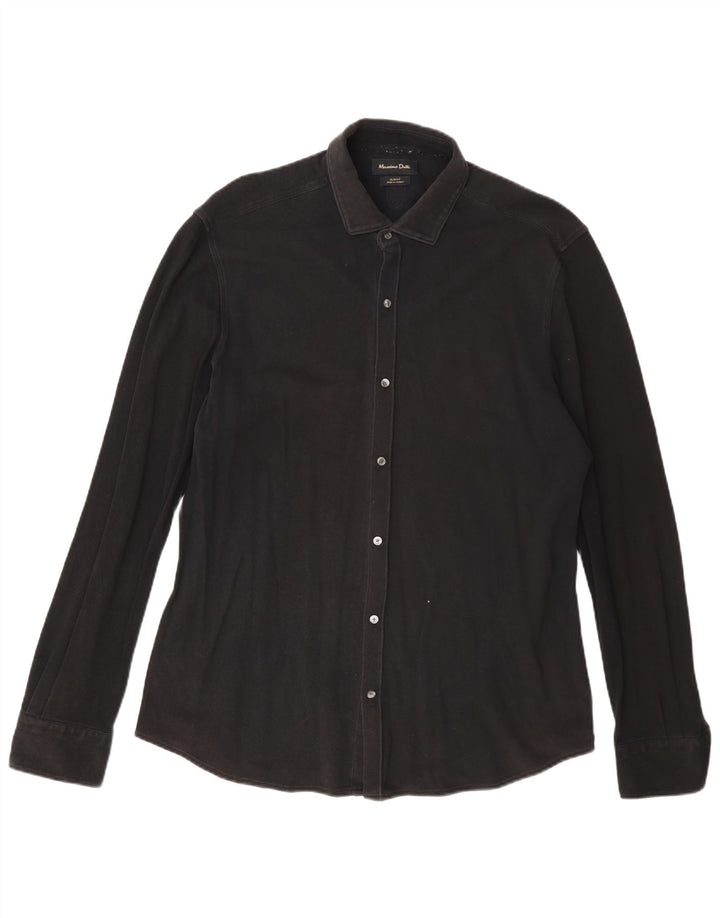 Massimo Dutti Chemise Slim Fit Homme Noir XL