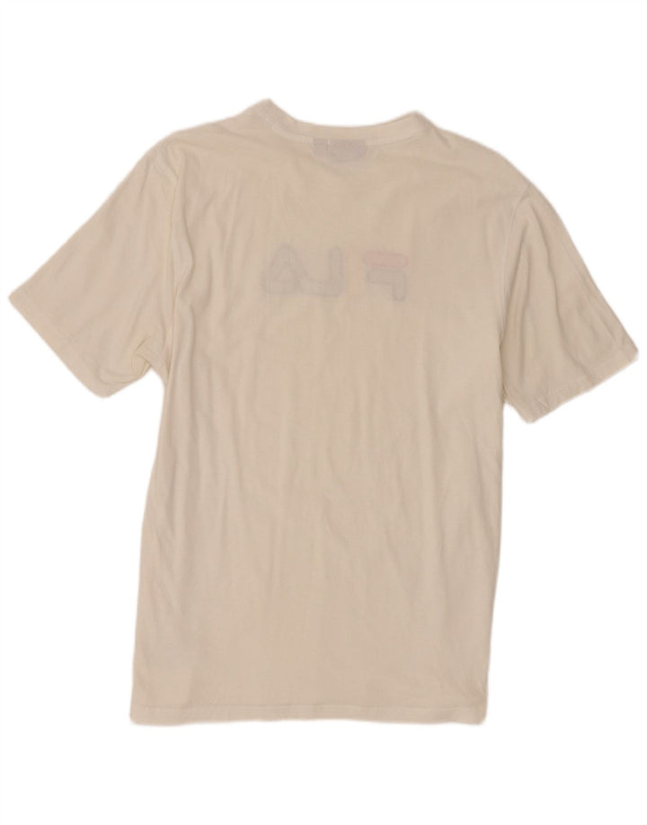 Fila T-shirt graphique pour hommes, grand, blanc, coton