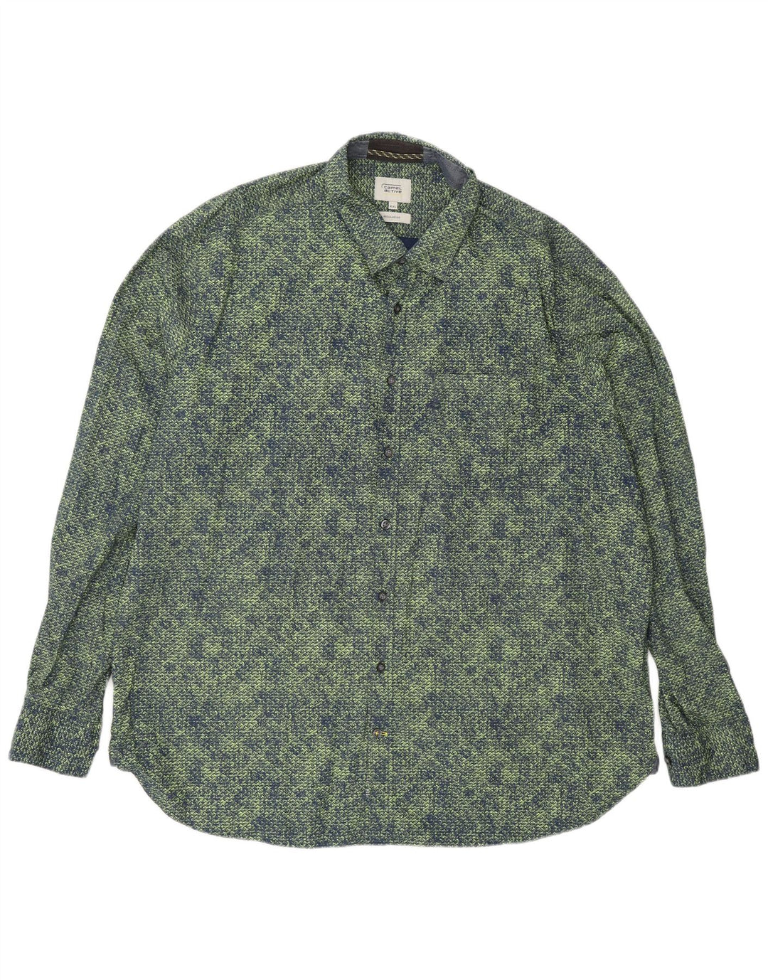 Camel Active Chemise Regular Fit Homme 2XL Vert Géométrique Coton