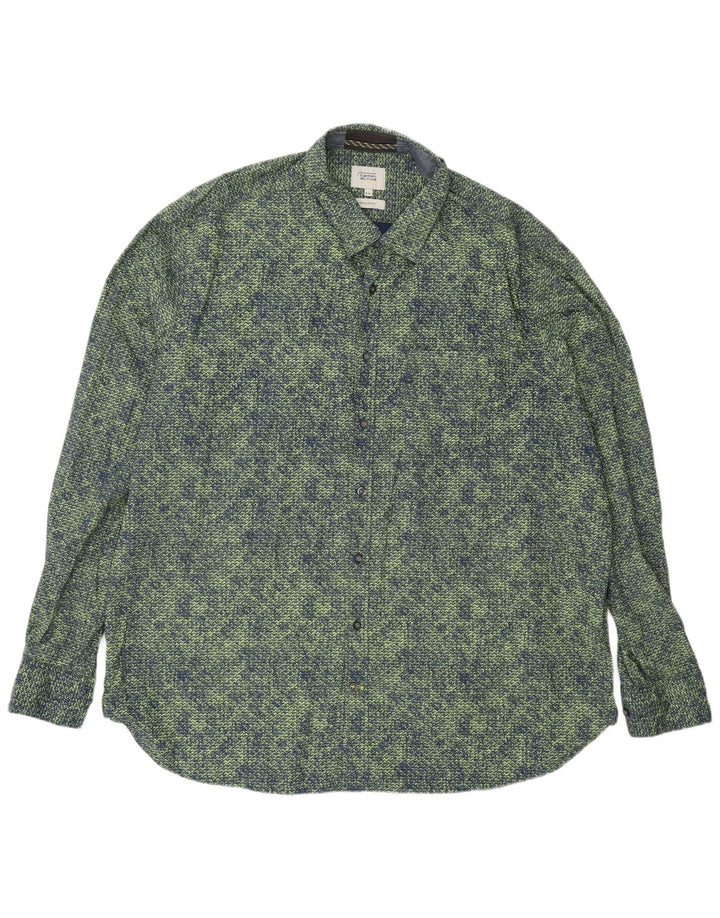Camel Active Chemise Regular Fit Homme 2XL Vert Géométrique Coton
