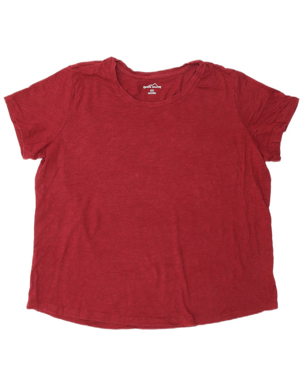 Eddie Bauer T-shirt pour femme UK 20 2XL Bordeaux