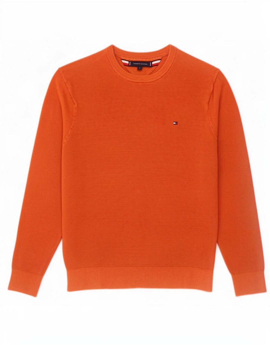 Tommy Hilfiger Pull Col Rond Homme Orange Moyen Coton