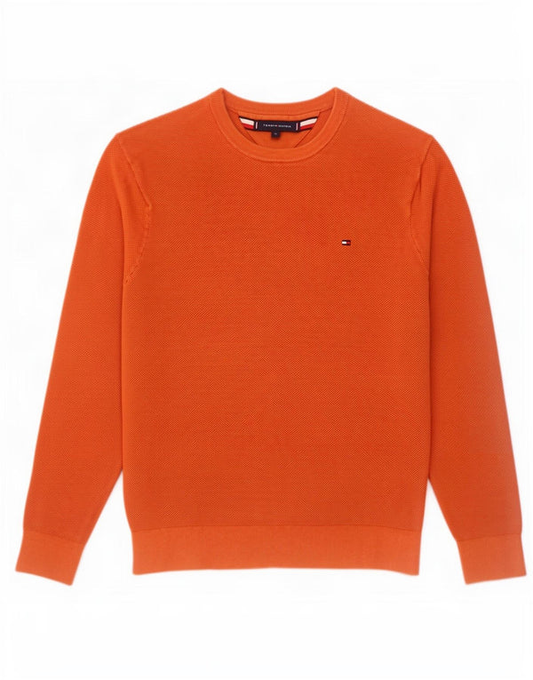 Tommy Hilfiger Pull Col Rond Homme Orange Moyen Coton