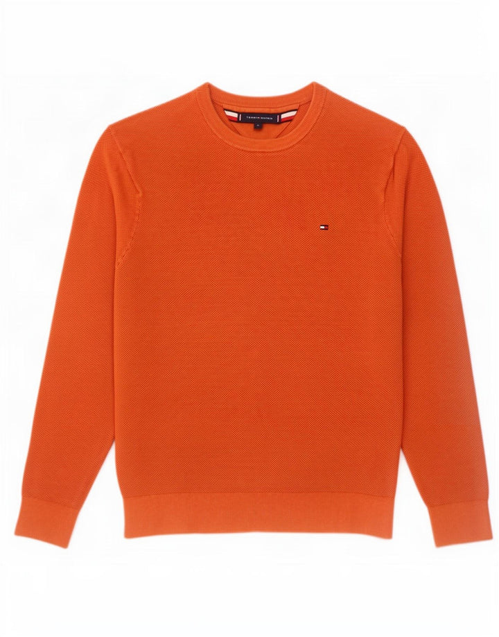 Tommy Hilfiger Pull Col Rond Homme Orange Moyen Coton