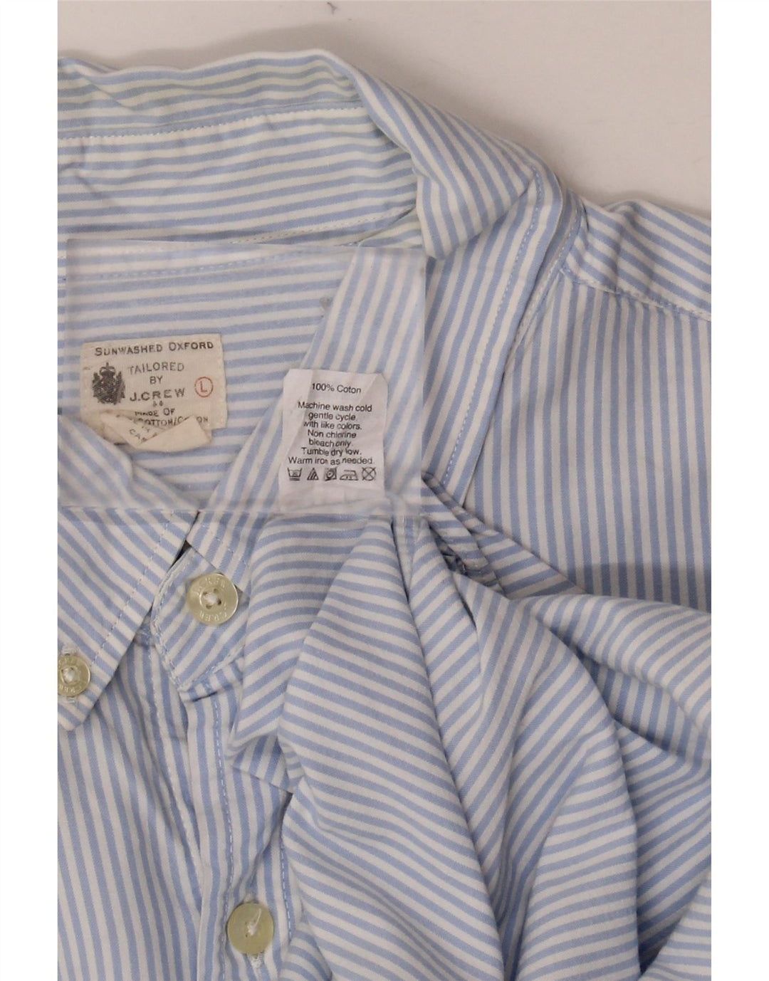 J. CREW Chemise sur mesure pour homme en coton à fines rayures bleues