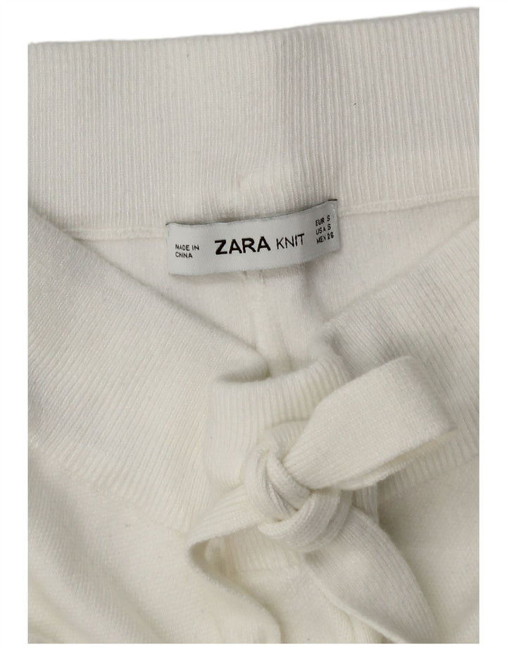 Zara Pantalon de survêtement court pour femme UK 10 Small Blanc