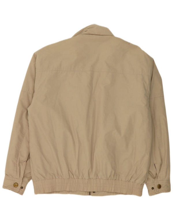 vintage Mens Bomber Jacket UK 42 XL Beige Colourblock Polyester