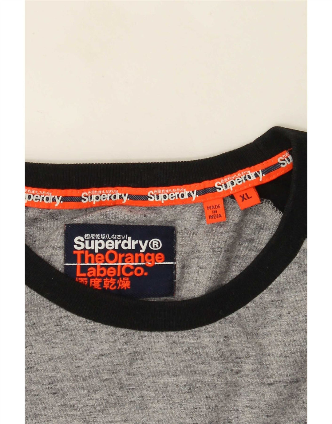 Superdry Haut à Manches Longues XL Gris Colourblock Homme