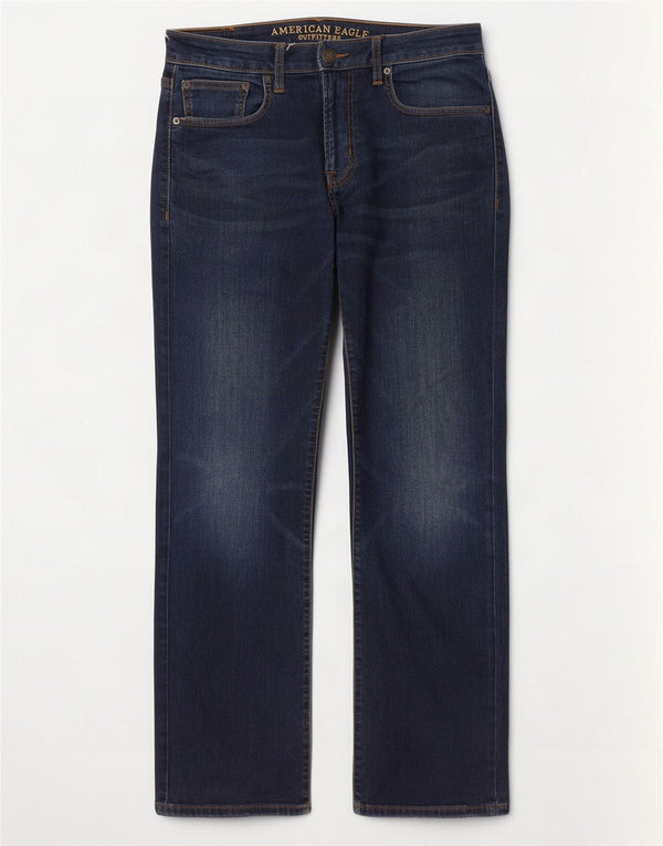American Eagle Outfitters Jean droit pour homme W32 L32 bleu marine en coton