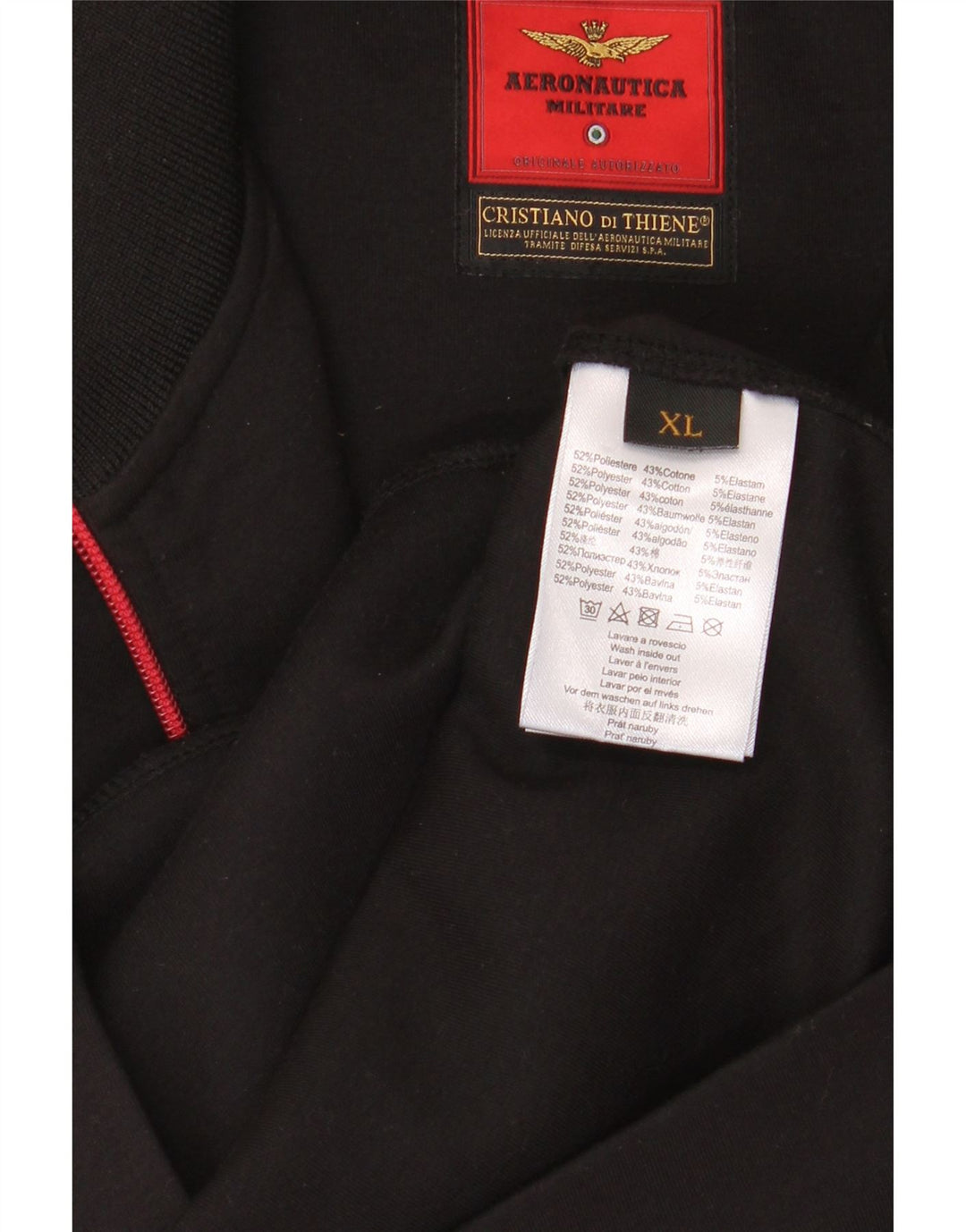 AERONAUTICA MILITARE Veste de Survêtement Graphique Homme XL Noir Polyester