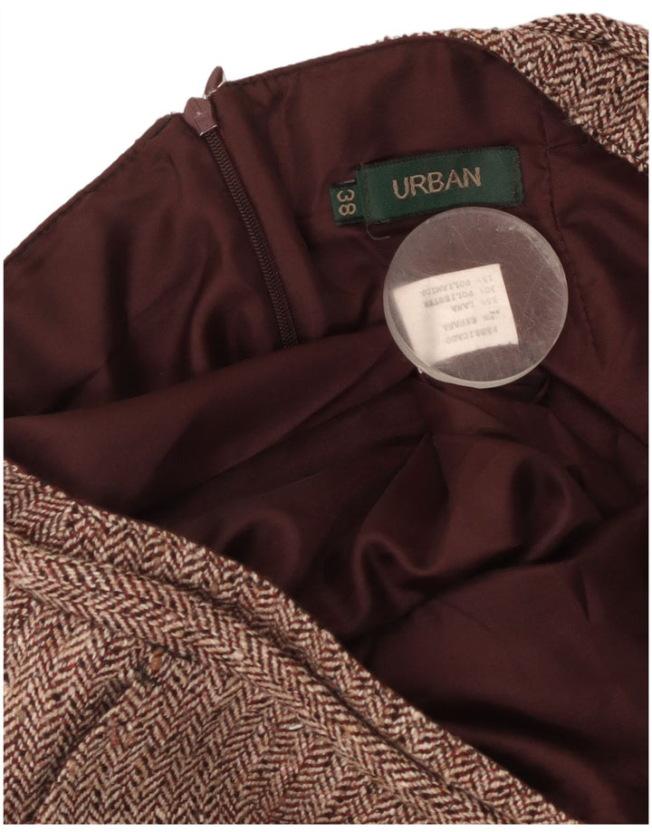 jupe droite femme vintage EU 38 Medium W30 Bourgogne Herringbone Wool
