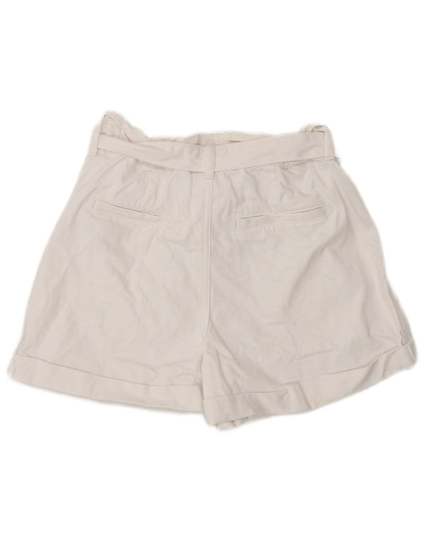 Zara Short décontracté taille haute pour femme EU 38 Petit W28 Coton blanc